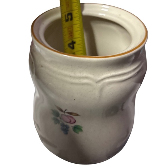 Vintage Ceramic Canister Set Farmhouse Country Scene Blue Houses Pigs Floral - Picture 12 of 12